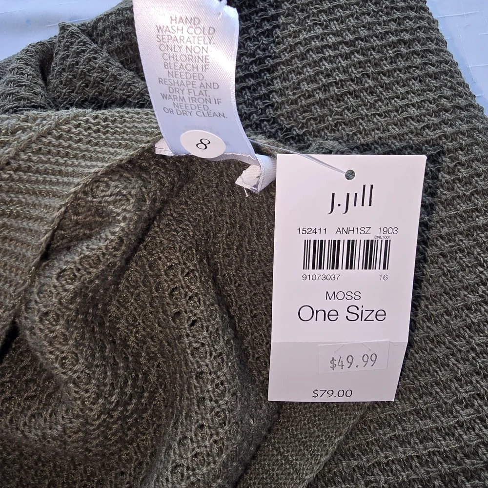 J.‎ Jill Moss Green Women's Prairie Boho Inspired  Poncho